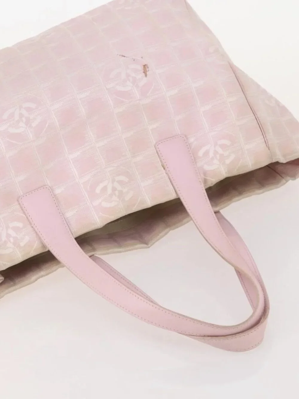 CHANEL New Travel Line Tote Bag Nylon 3 Set Pink Black CC Auth ti3919